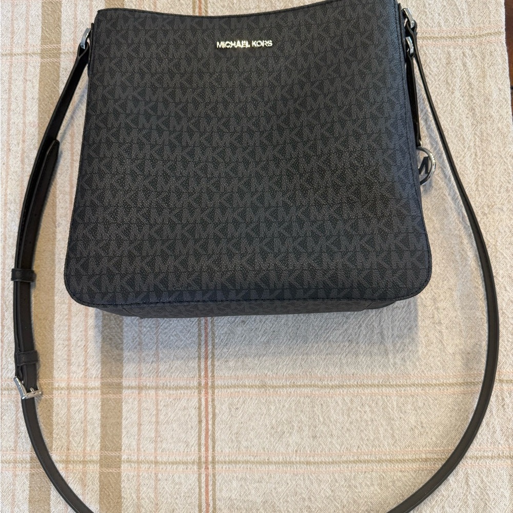 Michael Kors Black Patterned Messenger Bag